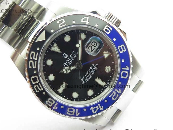 0129 GMT Master II 116710BLNR Batman Ceramic 316L Steel ROF Best Edition Black Dial on SS Bracelet A Youthful 2659